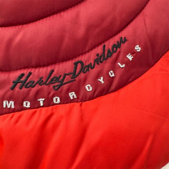 Harley-Davidson Women's XS Striped Puffer Vest Red Casual - Picture 2 of 8